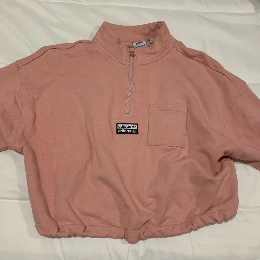 adidas quarter zip peachy cinch sweatshirt - Picture 3 of 8